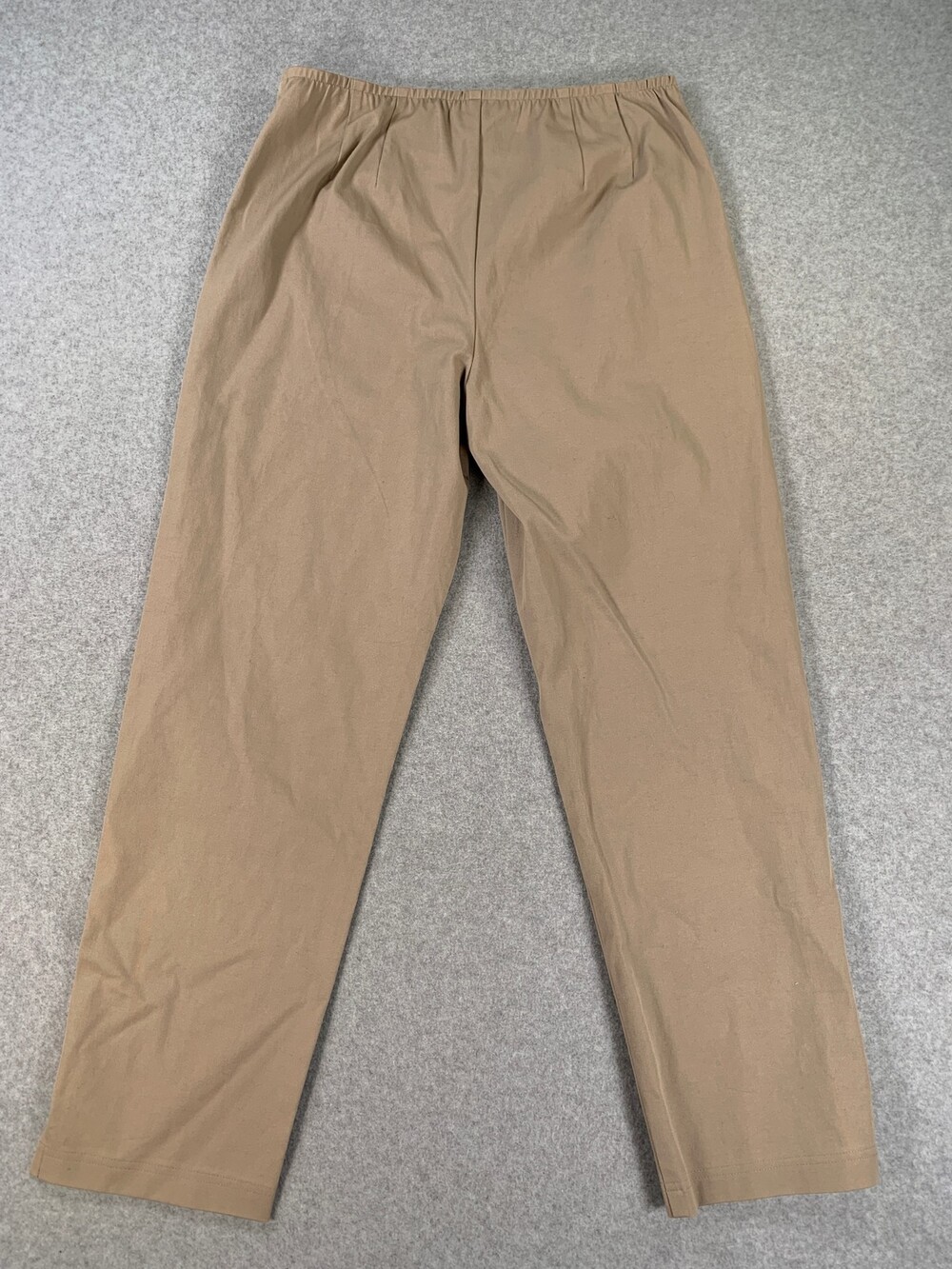 Eileen Fisher Straight-Leg Trouser Elastic Waist Taupe Women's Size Small - Picture 4 of 8
